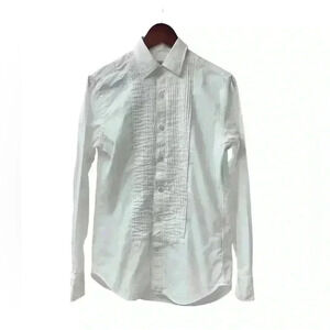 J.Crew White Tuxedo Front Shirt  XS